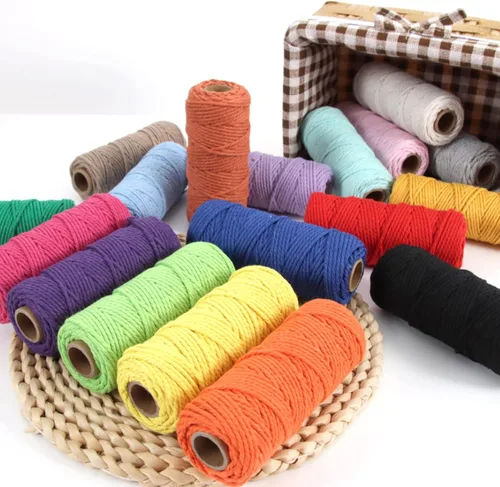 Miniatura 3 de PHUNTTEK Cordón de macramé de 0.079 in x 590 yardas, 18 rollos de cuerda de algodón natural, 3 soportes de cuerda de yute, cuerda suave, hilos
