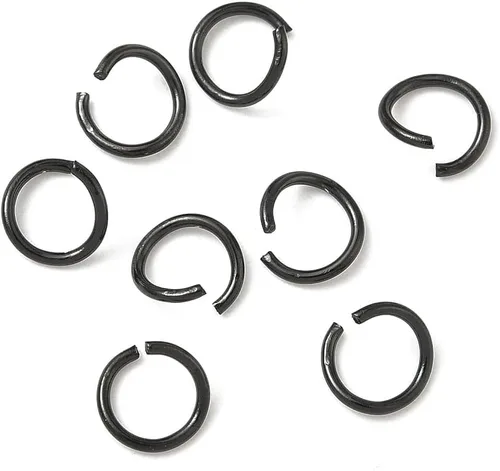 Miniatura 51 de HDSupplies 100 piezas - 4mm de argollas de acero inoxidable 304 de tono negro - Calibre 22 (espesor de 0.6mm)