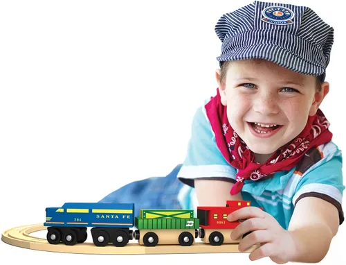 Miniatura 4 de MasterPieces Lionel Santa Fe Cargo - Juego de tren de madera de 3 piezas, con licencia oficial para niños y niños