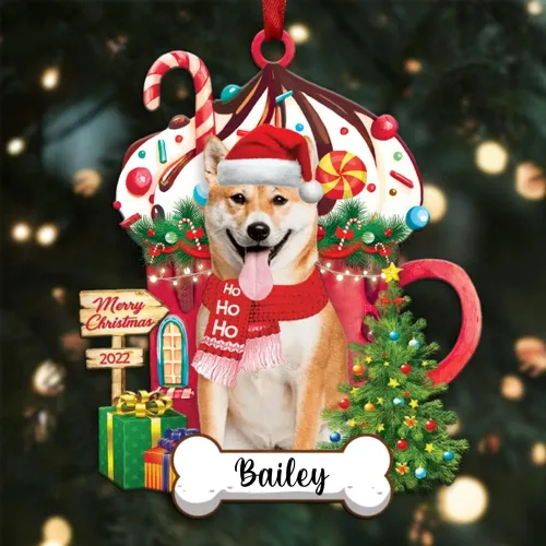 Miniatura 94 de Amantes de los perros de Navidad – Navidad de perros disponibles para muchos perros Shi Tzu – Adorno con forma personalizada, adorno de Navidad