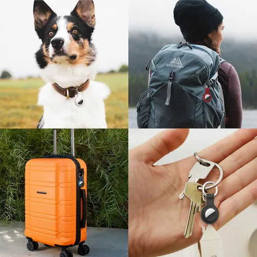 Miniatura 7 de Paquete de 4 llaveros compatibles con AirTag para AirTag de 1ª y 2ª generación, para AirTag de 1ª y 2ª generación, funda para AirTag, rastreador
