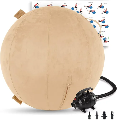 Miniatura 23 de Husband Pillow Exercise Ball, Cover with Pump for Yoga, Pilates, Fitness Balance Stability, Office Ball Chair Seat. Soft & Slip Resistant, Pro Guide