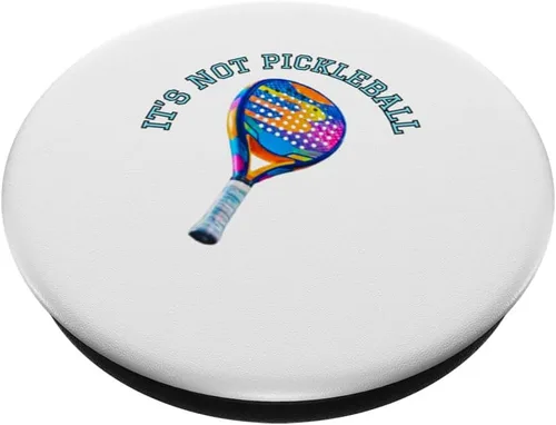 Miniatura 2 de Funny Colorful Padel Racket It’s Not Pickleball Design PopSockets Adhesive PopGrip