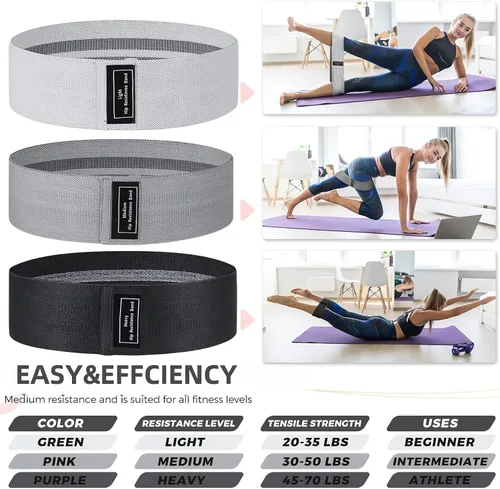 Miniatura 3 de Juego de Bandas de Resistencia Pull Up para Entrenamiento, 8 PC Bandas de Ejercicio Largas y Bandas de Tela para Glúteos para Entrenamiento