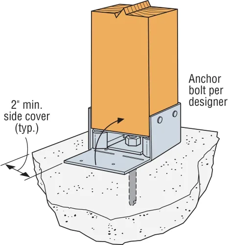 Miniatura 3 de Simpson Strong Tie ABW44Z ZMAX - Base de poste ajustable galvanizada calibre 16, 4 x 4, 10 por caja