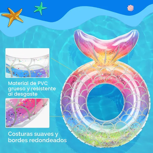Miniatura 2 de MoKo Anillo de natación inflable, lindo flotador de piscina, decoración de tubo, tubos de natación, piscina al aire libre, playa, flotadores