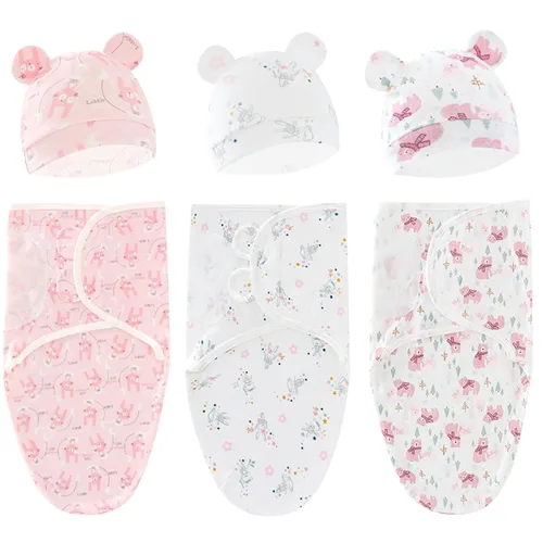 Miniatura 7 de Paquete de 3 Sacos de Dormir Orgánicos para Envolver – Envolturas Ergonómicas para Recién Nacidos de 0-3 Meses – Manta Envolvente para Bebé