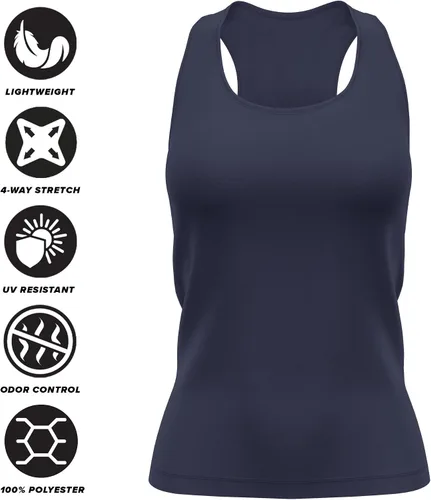 Miniatura 4 de Camiseta deportiva sin mangas oficial de NCAA Collegiate para mujer, con espalda cruzada, colección con logotipo primario