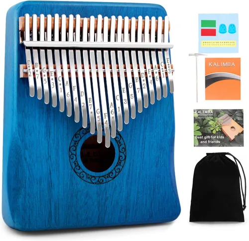 Miniatura 7 de YUNDIE - Piano de pulgar Kalimba, portátil de 17 teclas con martillo de afinación e instrucciones, instrumentos musicales, regalo de cumpleaños