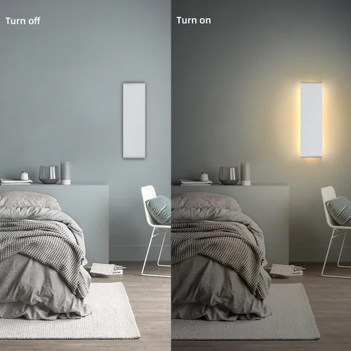 Miniatura 3 de KICAAO Juego de 2 apliques de pared modernos de 15.7 pulgadas en blanco, luz de tocador interior de 20W LED para arriba y abajo para iluminación