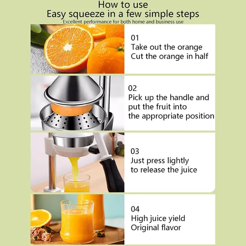 Miniatura 4 de Exprimidor de jugo de naranja, resistente, fácil de limpiar, exprimidor profesional de cítricos - Exprimidor de limón de acero inoxidable - Prensa