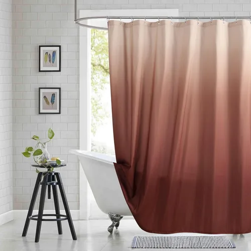 Miniatura 11 de Cortina de ducha gris, cortinas de ducha de tela de microfibra gris degradado para baño, cortinas de baño modernas impermeables, 72 pulgadas
