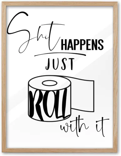 Miniatura 14 de UPWOIGH Decoración artística para pared de baño, arte divertido de pared con diseño de gato negro Are You Pooping, lienzo enmarcado de madera