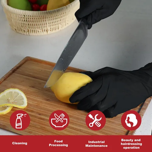 Miniatura 6 de Guantes desechables pequeños, de mezcla de nitrilo y vinilo, sin látex, 4 mil, 1000 unidades, guantes de grado alimenticio para limpieza