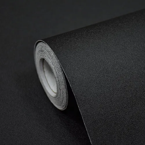 Miniatura 2 de Papel tapiz negro mate para despegar y pegar, papel de contacto negro para armarios y cajones, autoadhesivo, extraíble, para dormitorio, baño