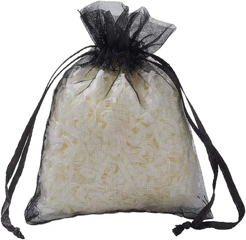 Miniatura 4 de Mega Pet Paquete de 100 bolsas de regalo de organza negra de 2.8 x 2.0 in, bolsas de satén con cordón, bolsas de regalo de joyería de caramelo