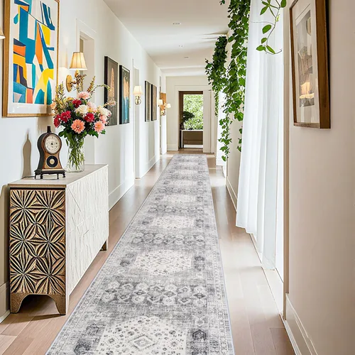 Miniatura 18 de RUUGME Alfombra Pasillera Lavable 2'6x12 - Alfombra de Pasillo con Respaldo Antideslizante Alfombras Resistentes a Manchas para Sala de Estar