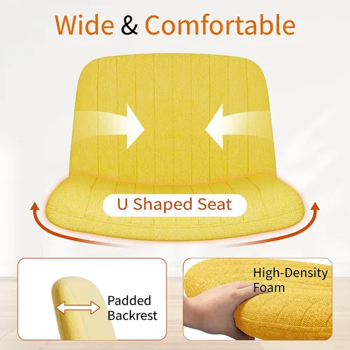 Miniatura 3 de Silla cruzada con ruedas, silla de oficina con patas cruzadas, sillas de oficina sin brazos, sillas de oficina giratorias de tela inclinable