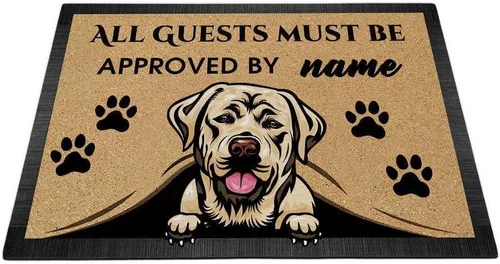 Miniatura 23 de Tapete personalizado con nombre de perro que mira al perro Cocker Spaniel, todos los invitados deben ser aprobados por alfombras para decoración
