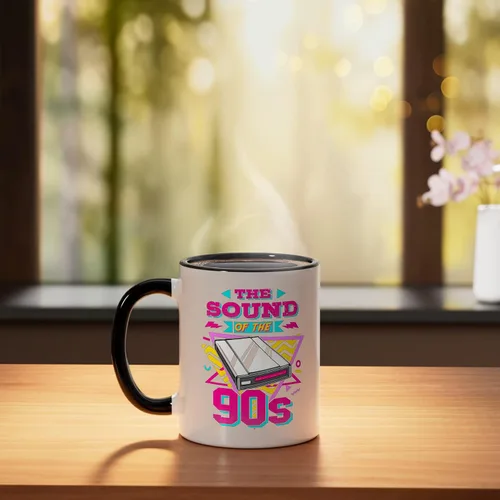 Miniatura 3 de 90s Nostalgia Retro 90s Dial Up Internet Vintage Ceramic Mug, Black/White