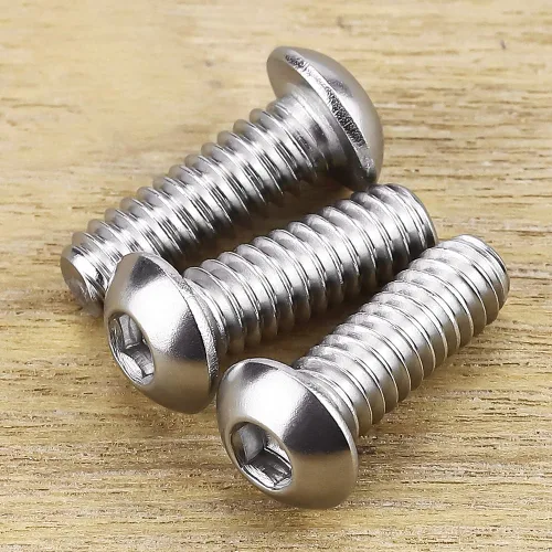 Miniatura 2 de Tornillos de cabeza de enchufe de 3/8-16 x 1 botón, acero inoxidable 304 18-8, rosca completa, rosca gruesa UNC, accionamiento hexagonal Allen, 5