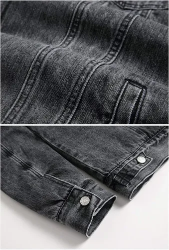 Miniatura 6 de LZLER - Chaqueta vaquera para hombre de forro polar con forro de algodón Sherpa