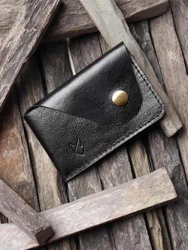 Miniatura 3 de FOXHACKLE Cartera de cuero para hombre, Negro -, Mini