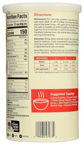 Miniatura 5 de 365 by Whole Foods Market - Avena Old Fashioned Rolled Oats, 18 onzas