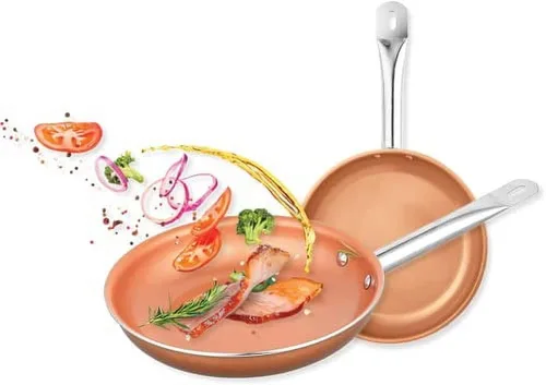 EUROSTAR EC2322 Juego de utensilios de cocina de cobre con infusión de cerámica antiadherente de 2 piezas