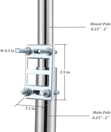 Miniatura 4 de El montaje de tubo de mástil de antena funciona con el kit de montaje de poste adaptador de tubo Starlink, adaptador de conexión de tuberías a