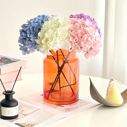 Miniatura 10 de BLOFLO - Jarrón de vidrio transparente, florero grande de vidrio de 7 pulgadas para flores, jarrones modernos de vidrio grueso para centros de mesa
