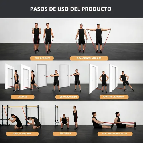Miniatura 9 de VEICK Bandas de resistencia, bandas de ejercicio, bandas de entrenamiento, bandas de resistencia para entrenar con asas para hombres y mujeres