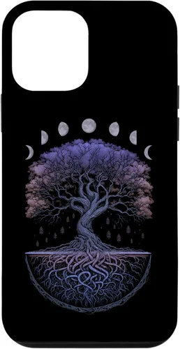 Miniatura 15 de Funda para iPhone 11 Pro Max Yggdrasil nórdico árbol de la vida vikinga fases de la luna