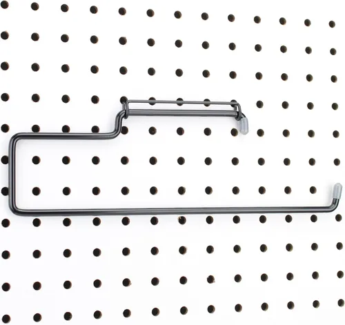 Miniatura 3 de RightArrange Soporte para toallas de papel con tablero de clavijas de una mano - Acero, negro - Ganchos para cualquier tablero de clavijas
