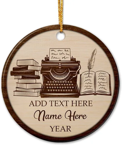 Miniatura 8 de Adorno de cerámica personalizado de asistente principal, adornos de Navidad del mejor asistente del mundo, texto personalizado, año y nombre de Papá