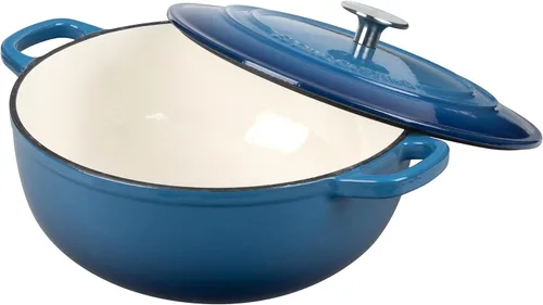 Miniatura 4 de EDGING CASTING Olla Holandesa de Hierro Fundido Esmaltado con Tapa para Hornear Pan de Masa Madre, Ollas Holandesas para Pan, Ollas de Cocina, 5
