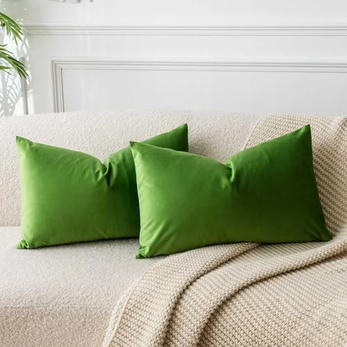 Miniatura 103 de Juspurbet - Juego de 2 fundas decorativas de terciopelo para cojines, fundas suaves para sofá, cama o sillón con cremallera oculta, para sala