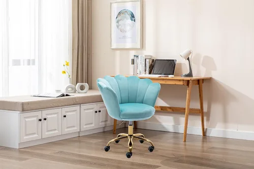 Miniatura 2 de Silla moderna de oficina en casa, silla de escritorio con ruedas, silla giratoria de tocador, silla de maquillaje, sillas de altura ajustable