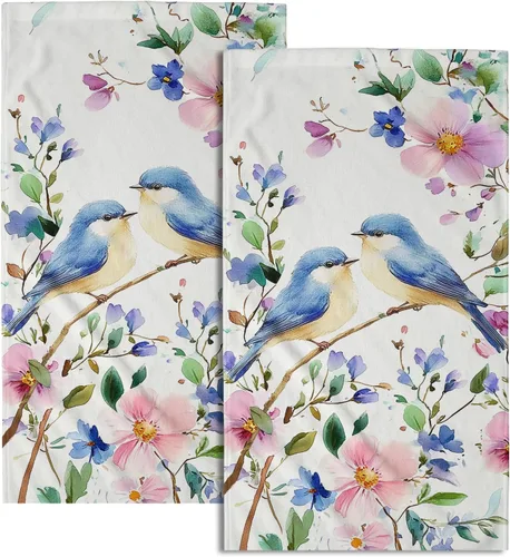 Miniatura 18 de Winter Trees - Juego de 2 toallas de mano de 28 x 14 pulgadas, diseño de árbol de pino de nieve, color beige, absorbente, de microfibra, para baño