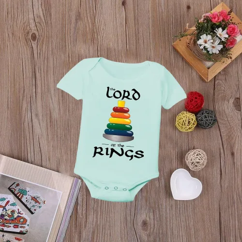 Miniatura 4 de El señor de los anillos - Lindo mameluco y babero con estampado personalizado para bebé