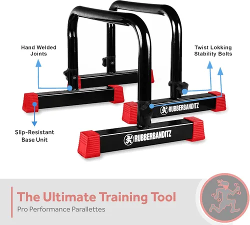 Miniatura 3 de Rubberbanditz Juego de bolsas de arena y barras de inmersión extra grandes para fitness, equipo de entrenamiento resistente para crossfit