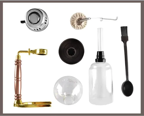 Miniatura 3 de JITEM Cafetera Syphon Cafetera de estilo japonés al vacío de vidrio sifón percoladores 3-5 tazas de vidrio de mesa de sifón cafetera para café o té