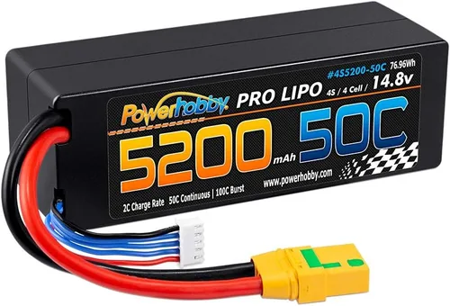 Miniatura 6 de Powerhobby 4S 14.8V 5200mAh 50C-100C Lipo - Carcasa rígida para batería de 4 celdas con enchufe XT90 (paquete de 2) se adapta a: Arrma Kraton Typhon