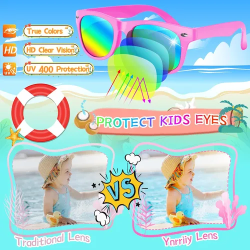 Miniatura 4 de Gafas de sol para niños a granel – Paquete de 16 recuerdos de fiesta de neón para niños y niñas de 3 a 8 años – Suministros para fiestas