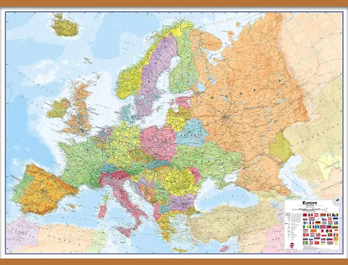 Miniatura 6 de Maps International Póster educativo de mapa de pared grande de Europa política – hoja frontal laminada – 33.1 x 46.8 pulgadas