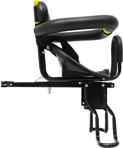 Front Mounted Kids Bike Seat, Detachable Guardrail & Foot Pedals, Child Bicycle Seat for 1-5 Years, Toddler Safety MTB Bike Seat Compatible with