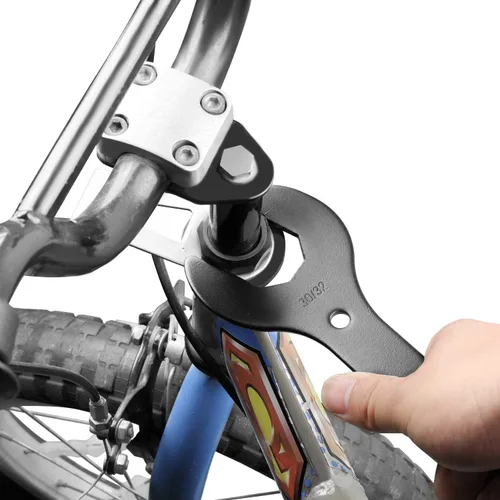 Miniatura 6 de QKURT Llave de auriculares de bicicleta 4 en 1, 30/32/36/1.575 in de alta resistencia para auriculares de bicicleta Negro