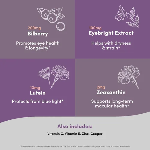 Miniatura 3 de Vital Peak® Provision Vitaminas para los ojos – Suplementos para la salud ocular – con arándano, luteína, zeaxantina y más vitaminas – Vegano, sin