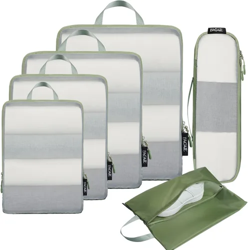 Miniatura 27 de BAGAIL 4 Set/6 Set Ultraligero Compresión Embalaje Cubos Organizador de Embalaje para Accesorios de Viaje Equipaje Maleta Mochila