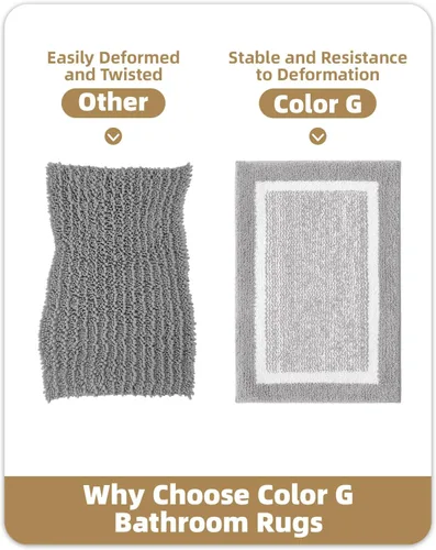 Miniatura 8 de Color&Geometry - Tapete, alfombra para baño Gris Blanco